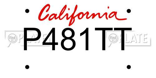 P481TT California License Plate