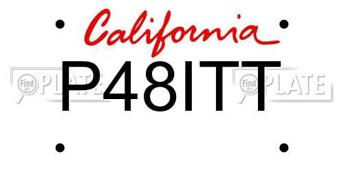 P48ITT California License Plate