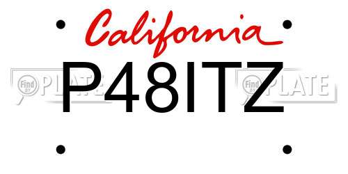 P48ITZ California License Plate