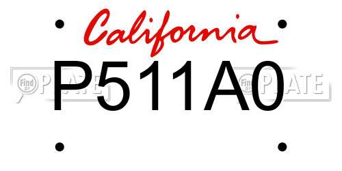 P511A0 California License Plate