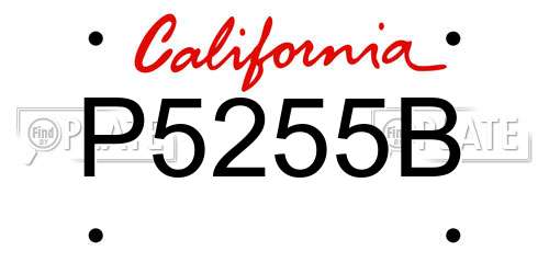 P5255B California License Plate