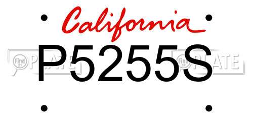 P5255S California License Plate