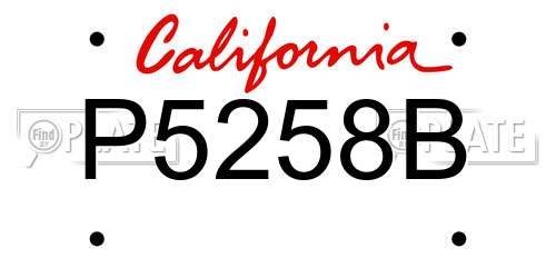 P5258B California License Plate
