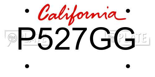 P527GG California License Plate
