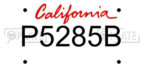 P5285B California License Plate