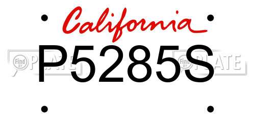 P5285S California License Plate