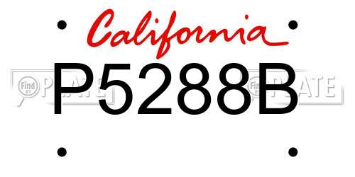 P5288B California License Plate