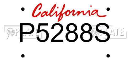 P5288S California License Plate