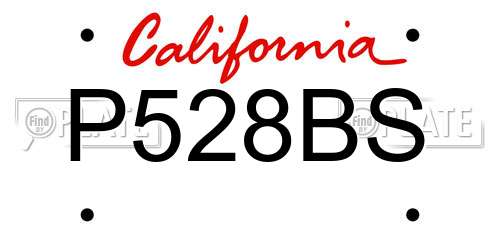 P528BS California License Plate