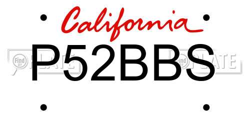 P52BBS California License Plate