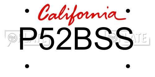 P52BSS California License Plate