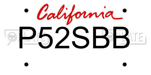 P52SBB California License Plate