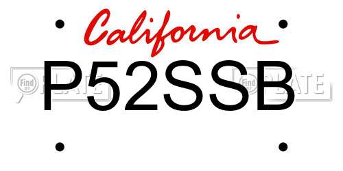 P52SSB California License Plate