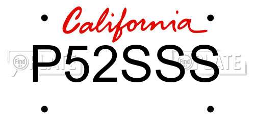 P52SSS California License Plate