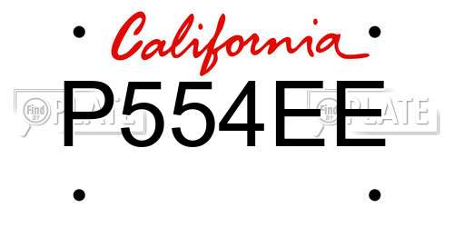 P554EE California License Plate