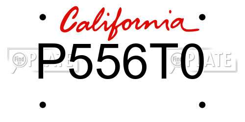 P556T0 California License Plate