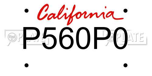 P560P0 California License Plate