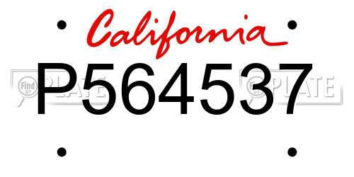 P564537 California License Plate