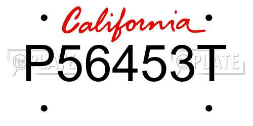 P56453T California License Plate