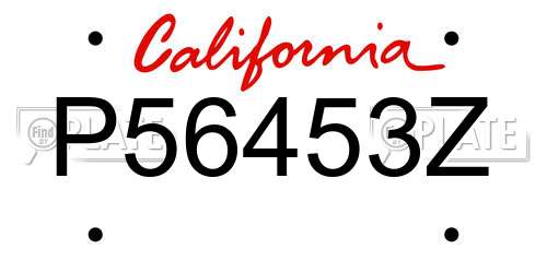 P56453Z California License Plate