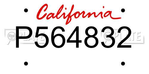 P564832 California License Plate