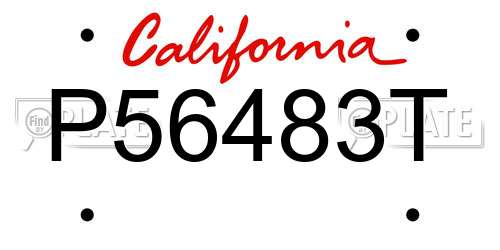 P56483T California License Plate