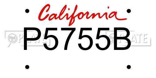 P5755B California License Plate