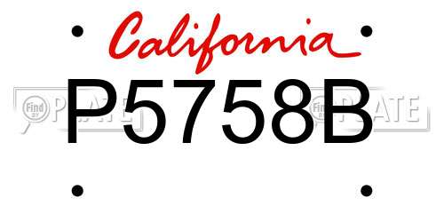 P5758B California License Plate