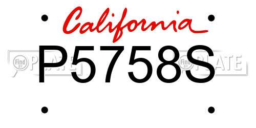 P5758S California License Plate