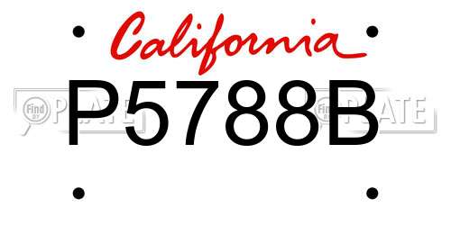 P5788B California License Plate