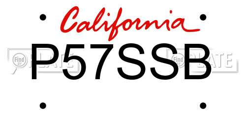 P57SSB California License Plate