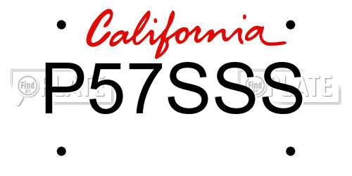 P57SSS California License Plate