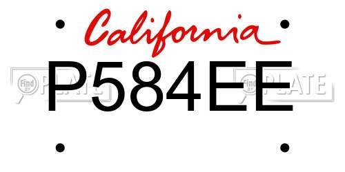 P584EE California License Plate