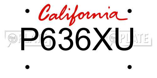 P636XU California License Plate