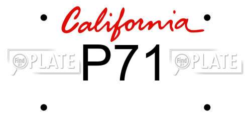 P71 California License Plate