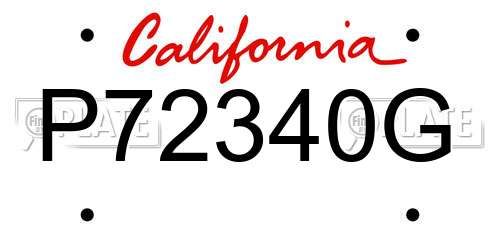 P72340G California License Plate