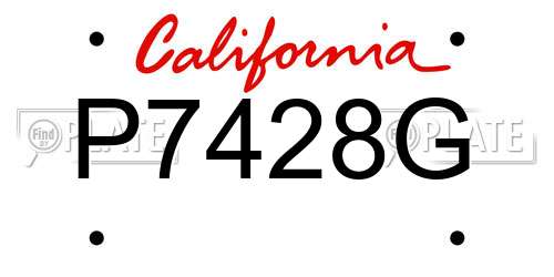 P7428G California License Plate