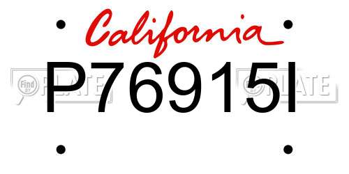 P76915I California License Plate