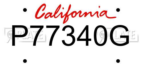 P77340G California License Plate