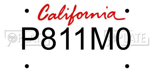 P811M0 California License Plate
