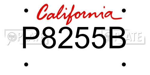 P8255B California License Plate