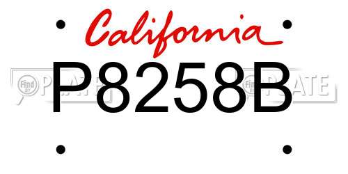 P8258B California License Plate