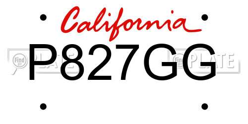 P827GG California License Plate