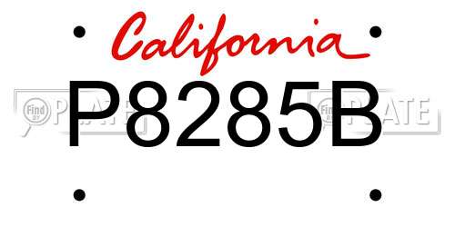 P8285B California License Plate