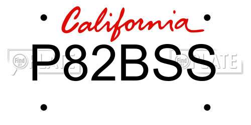 P82BSS California License Plate
