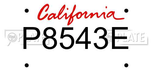 P8543E California License Plate