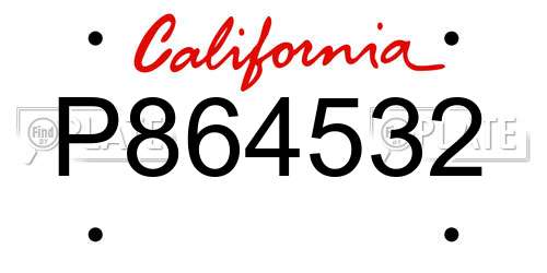 P864532 California License Plate