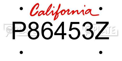 P86453Z California License Plate