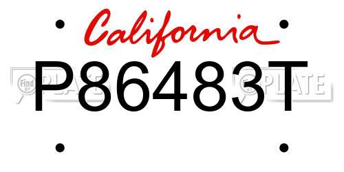 P86483T California License Plate