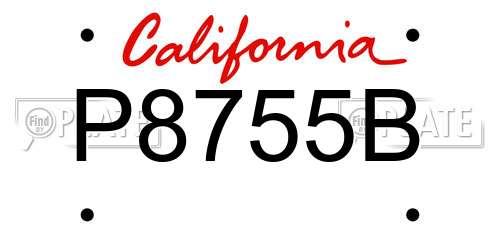 P8755B California License Plate